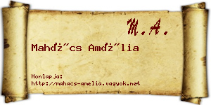 Mahács Amélia névjegykártya